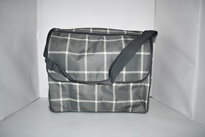 Thirty One Get Creative LARGE Carrier in Windowpane Plaid NWT