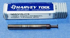 New Harvey Tool Carbide 6 Flute Key seat Cutters Full Radius 1/64 R 5/32 Dia.