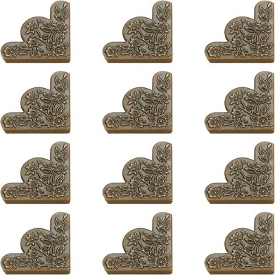 dophee 12Pcs Decorative Corner Protector, 1.69''x1.69''x0.2'', Red Copper 
