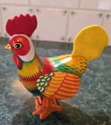 Vintage Tin Litho Rudy The Rooster Windup Toy 1950's Works Great !