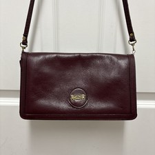 Vintage Convertible Burgundy Leather Crossbody Bag
