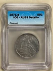 1871 S Seated Liberty Half Dollar ICG AU 53 Details Cleaned Free Shipping (3701)
