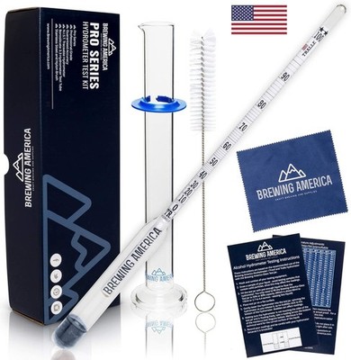 Hydrometer Alcohol Meter Test Kit with Glass Jar for Proofing Distilled Spirits