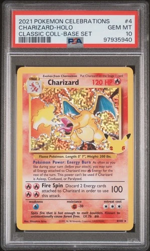 2021 Pokemon Celebrations Charizard-Holo #4 GEM MT PSA 10 Classic Coll-Base Set