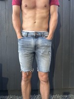 River Island Light Wash Distressed Denim Shorts Size Medium