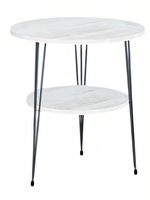Beistelltisch Aus Metall In Weiß Modern Eleganter Wohnzimmertisch