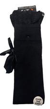 NWT Halloween Over The Knee Black Novelty Socks With Black Bow SZ 4-10