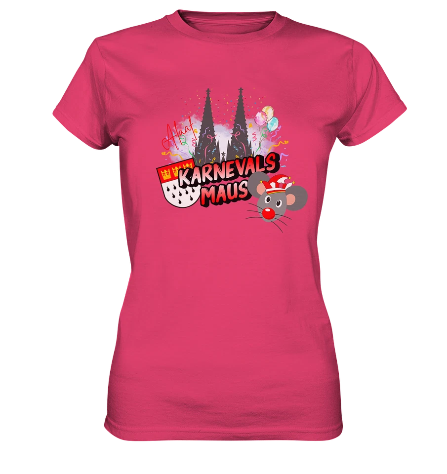 MOTIVOPRINT Kölner Karneval Karnevals Maus Damen T-Shirt