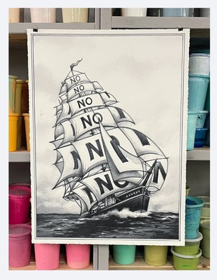 #ad Ryan Travis Christian quot;BIG SHIP OF MOTHINGquot; Serigraph $175.00