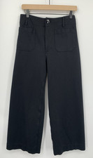 Maeve Anthropologie Pants Womens 28 Black The Colette Wide Leg Crop Preppy