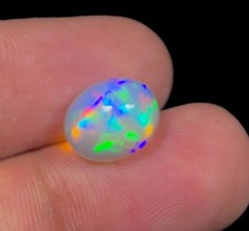 2.40 Ct Natural Ethiopian Opal Multi Fire Opal Oval Cabochon Loose Gemstone