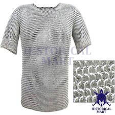 Medieval Chainmail Hauberk Half Sleeve   Aluminum 10mm Ring Armor