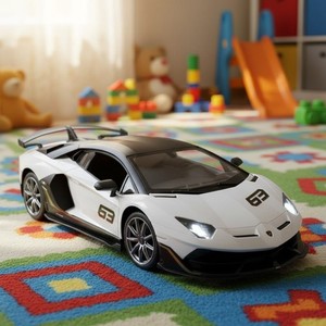 Lamborghini Aventador SVJ Radio Comandata 1:16 - Scala, Verde Neon, Fari LED, 2.4GHz - 4