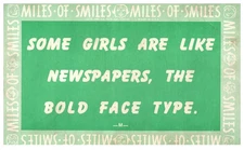 Vintage Comic Postcard Miles of Smiles “Some Girls Are Like Newspapers The Bold 