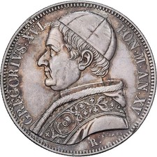 [#1509067] Papal States, Gregory XVI, Scudo, 1845, Rome, Silver, AU(55-58)