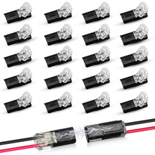 20Pcs Double-Wire Plug-In Connector Led Light Strip Connectors 2 Pin, Led Strip