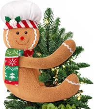 Gingerbread Tree Topper,Gingerbread Christmas Decoration,Plush Stuffed Gingerbre
