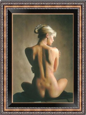 Hand-painted oil painting art young female woman nude on canvas 24''X36''