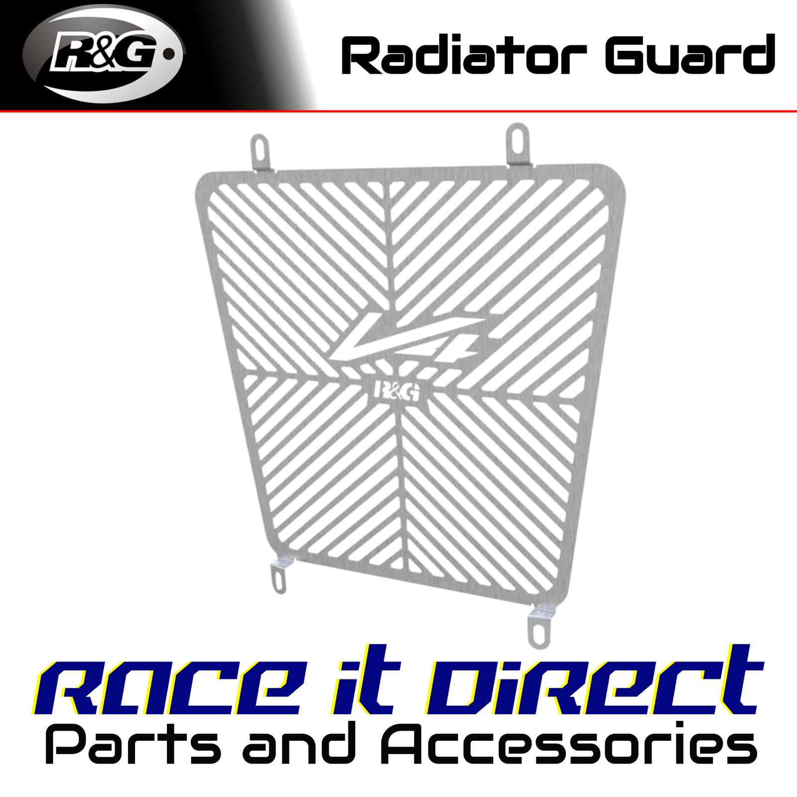 Branded Radiator Guard for Aprilia Tuono V4 1100 2015-2023 R&G