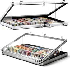 Large Portable Trade Show Display Case 34"X22", Aluminum Lockable Card Show Disp