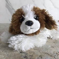 VINTAGE ANIMAL ALLEY BROWN WHITE SPANIEL LAYING PUPPY DOG PLUSH ANIMAL