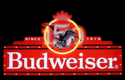 Budweiser 150th Anniversary Collector Ltd Ed Marquee LED Lighted Sign-New in Box