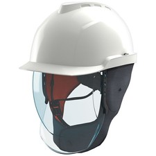 MSA V-Gard 950 Class 2 Electrician Safety Helmet with Arc Flash Face Shield Whit