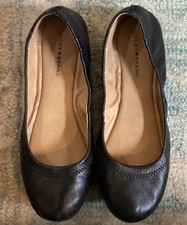 LUCKY BRAND LADIES BALLET FLATS BLACK SZ 6.5 EUC