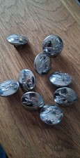 9x ATC Air Training Corps Buttons 22mm Chrome maker Gaunt RAF A.T.C. 23mm button