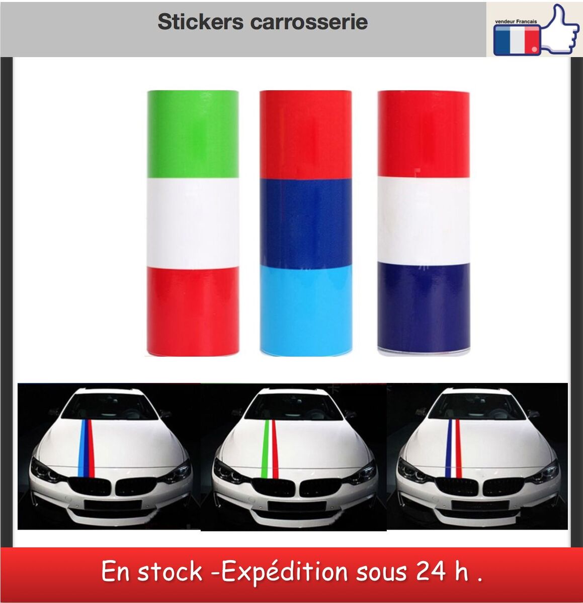 Stickers bande adhesive autocollante déco murale drapeau italie france bmw