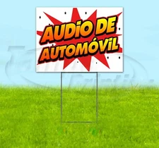 AUDIO DE AUTOMOVIL 18x24 Yard Sign Corrugated Plastic Bandit Lawn Decoration USA