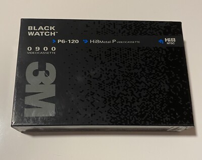3M BLACKWATCH P6-120 0900 Hi8 Metal P Videocassette - New - Sealed
