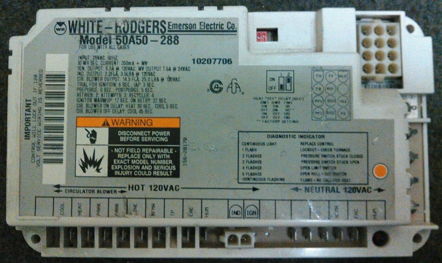 OEM White Rodgers 50A50288 Ignition Control Board 10207706 eBay