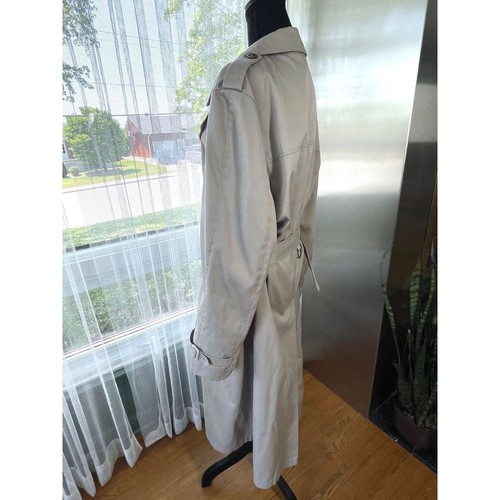 Vintage 80s Pierre Cardin tan fall spring trench coat, gender neutral, size L - Picture 4 of 9