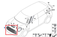 MINI Front Grille JCW Clubman F54 LCI Blackline New Genuine 51137495170