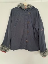 90's Quiksilver Roxy Jean Life Ladies Parka Vintage Coat Jacket Blue Size 12 (4)