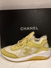 CHANEL 19B Fabric Suede TPU Rubber Lace Up Low Top Sneakers Kicks Shoes 1000