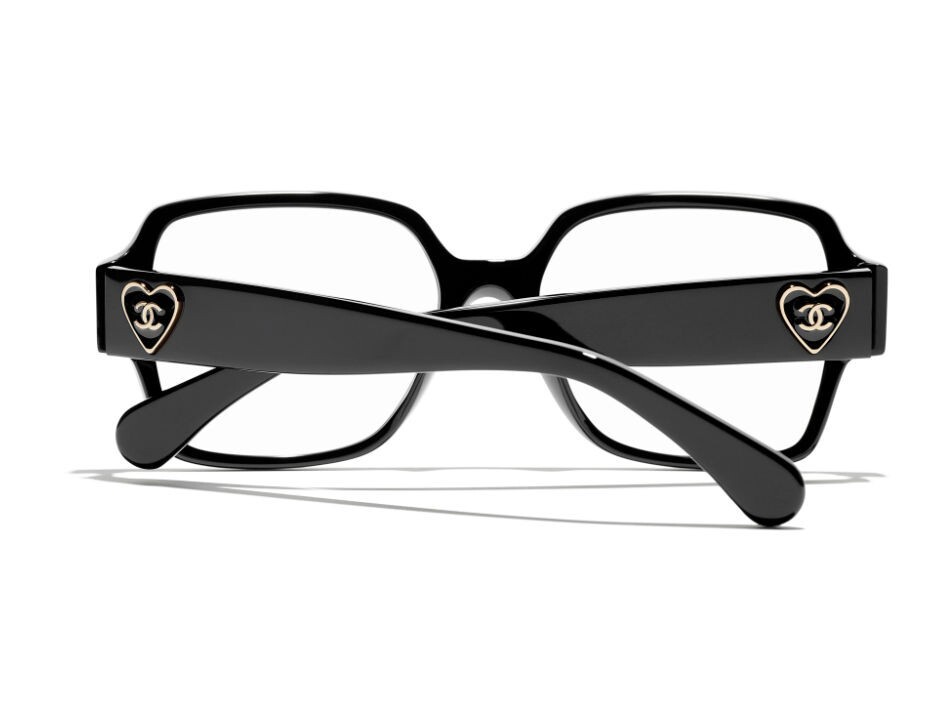 Chanel CH3438 C. 501 Black with Gold Heart Logo Optical