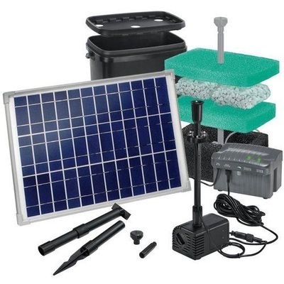 Solar Teichfilter Gr. L3 Teich 3.000 L mit Akku LED Solarpumpe
