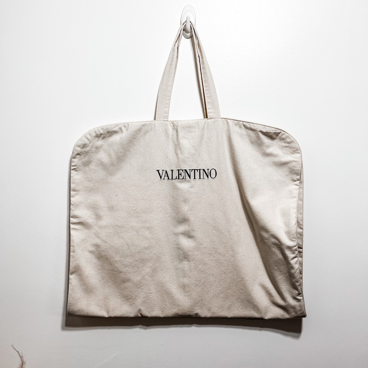 VALENTINO Travel Garment Bag Dust Cover Cotton Canvas Suit Dress