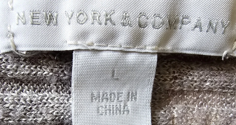 New York & Company Womens Sweater Shirt Top Blouse Size L Large Gray Striped - Image 2 of 4