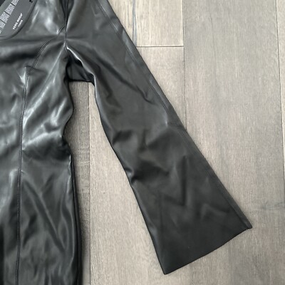 VERO MODA Curve Dress Womens Medium Faux Leather Long Sleeve Little Black  Dress | eBay