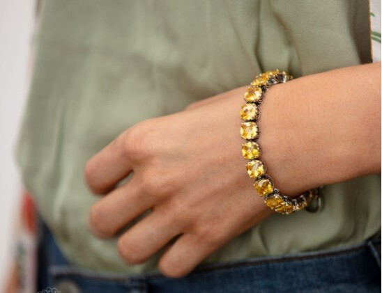 Park Lane LEMON BABY SIGNATURE Yellow CZ Tennis Bracelet Toggle