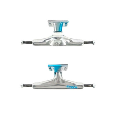 Tensor Skateboard Trucks Aluminum Stencil Mirror Raw/Light Blue Fade 5.25 (8.0'')
