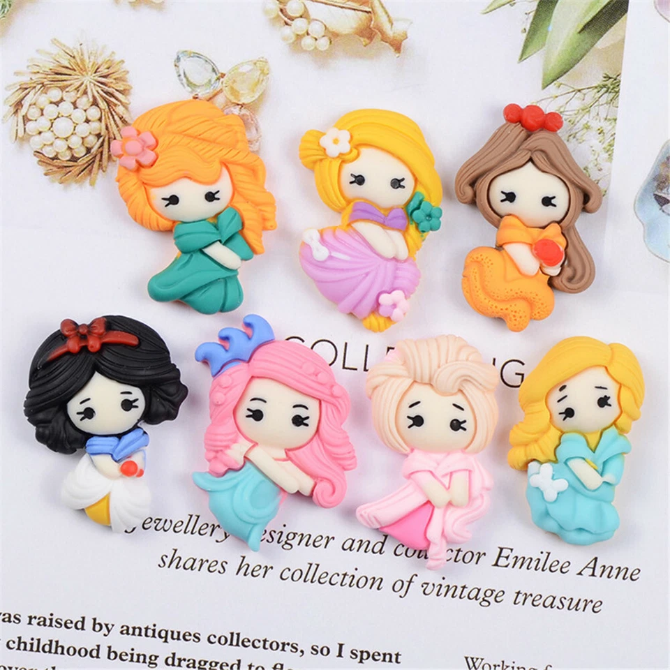10 Mix Matte Princess Resin Embellishment Flat Back DIY Crafting Art Decor 2-3cm - Image 3 of 4