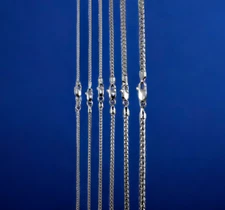 10K White Gold SOLID Franco Round Box Necklace Chain Real Gold 1mm-3mm 16"-30"