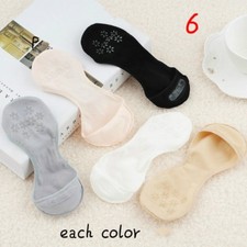 5 Pairs Lady Invisible Nonslip Socks Shoe Liners Footsies Low Cut Footwear Black