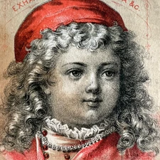 Victorian Trade Card Angelic Girl Curly Providence RI Horsford's Acid Phosphate