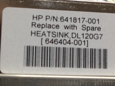 Radiateur CPU Pour Serveur HP Proliant DL120 - Réf. 641817-001 / 646404-001, Occasion