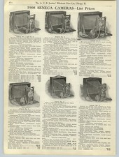 1908 PAPER AD 5 PG Seneca Folding View Camera Leather Bellows Duo Shutters